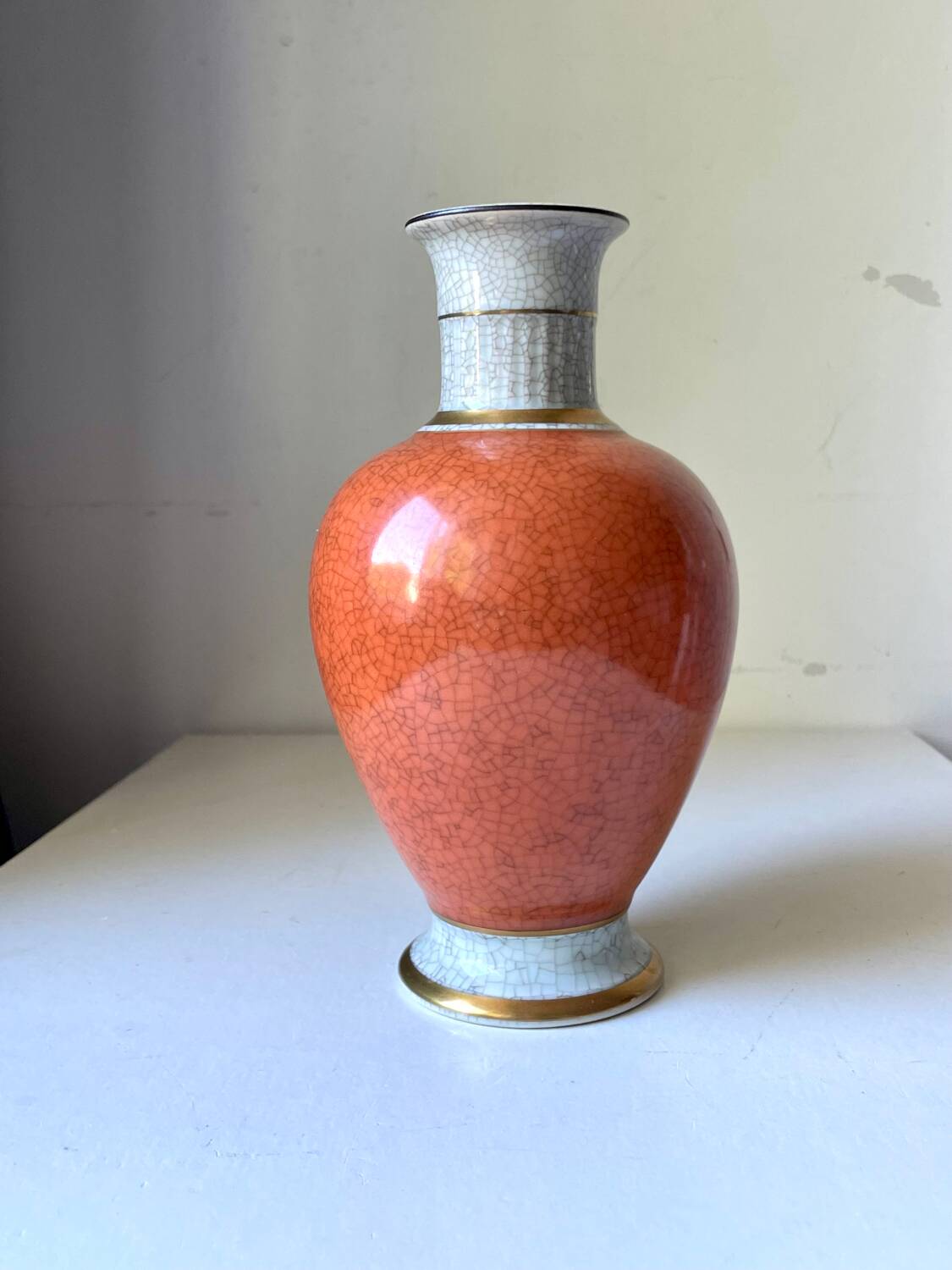 Royal Copenhagen Porcelain crackle ware  Vase Art Deco designed by Tho