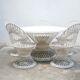 Garden table and 5 vintage fiberglass chairs by Russell Woodard