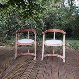 Paire de fauteuils tonneau anciens