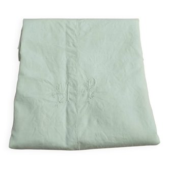 Old fabric, embroidered with the monogram MP.