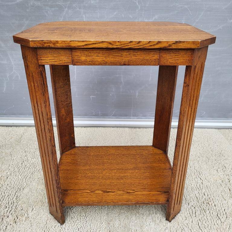 Art Deco Octagonal Console Table with 2 Trays