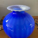 Large Murano glass spherical vase in two-tone glass paste