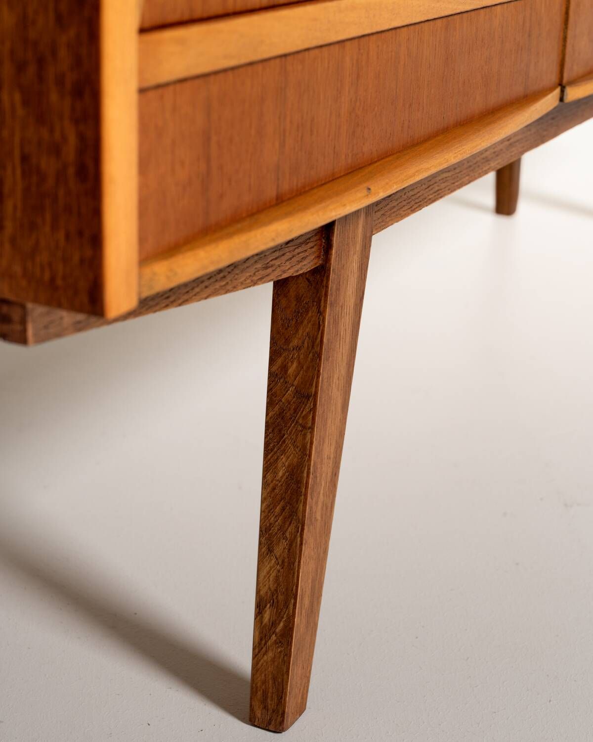 Scandinavian teak sideboard with smoked glass, 1950s–60s
