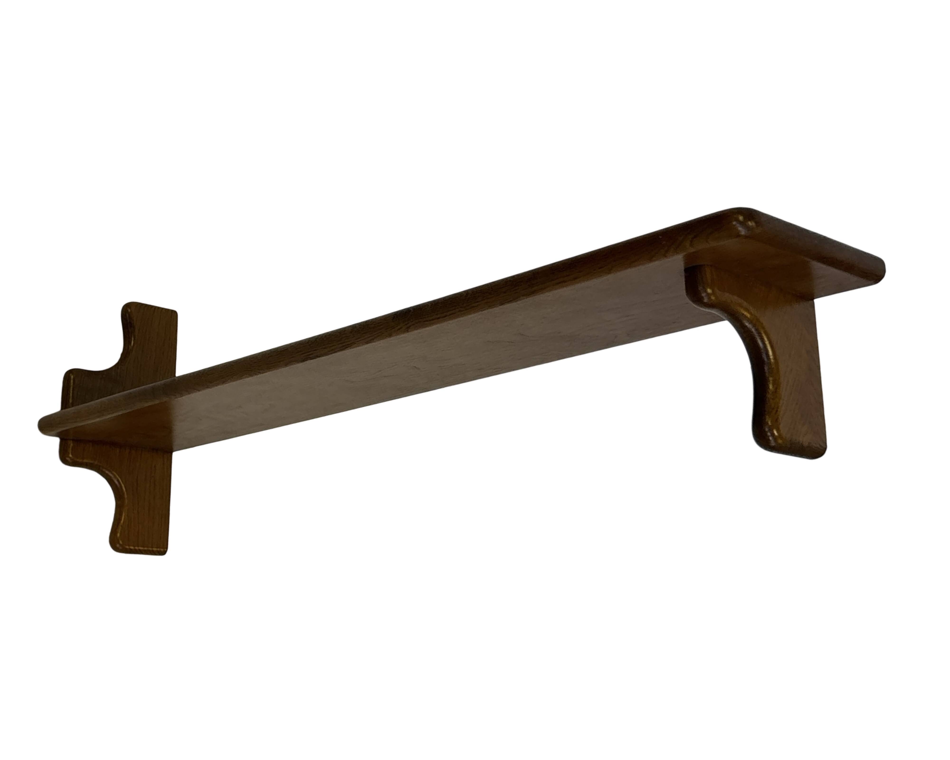 Vintage wall shelve rack bookshelf in oak wood minimalist