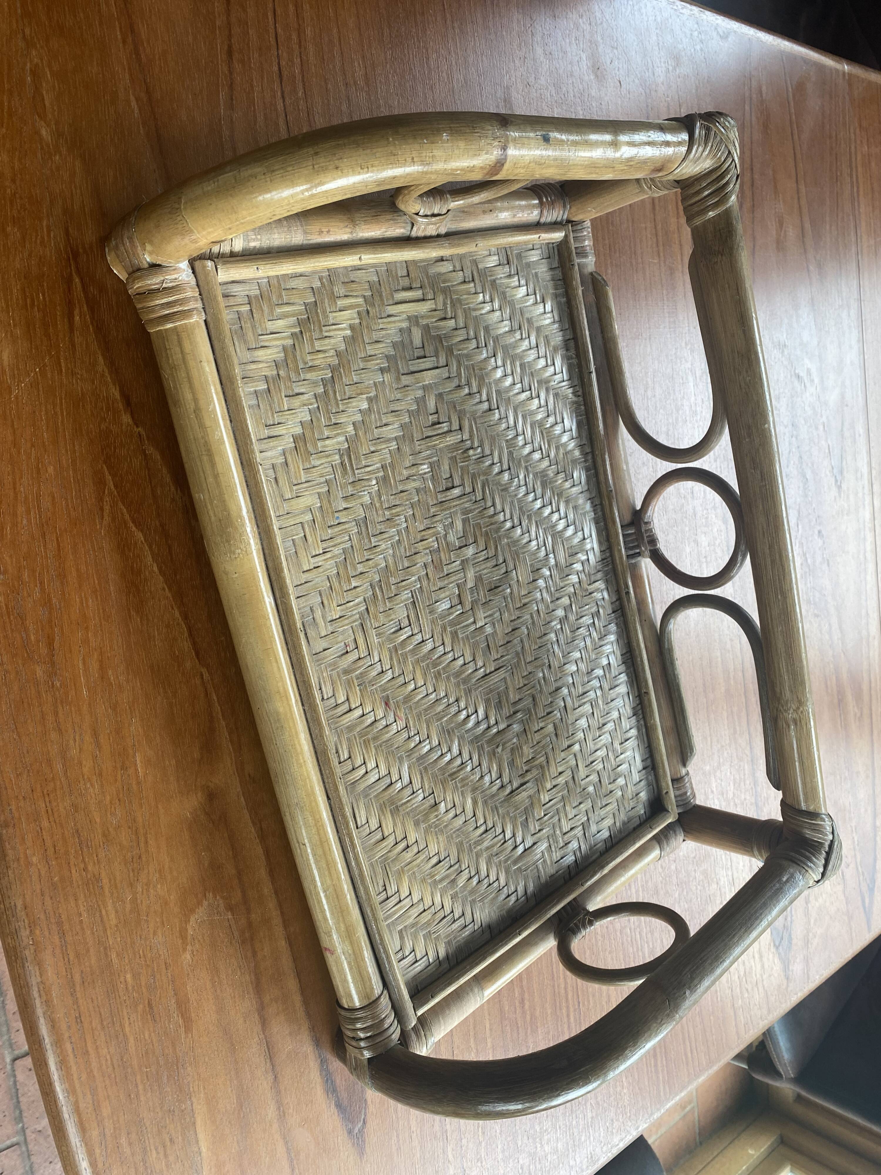 Rattan wall shelf 60s