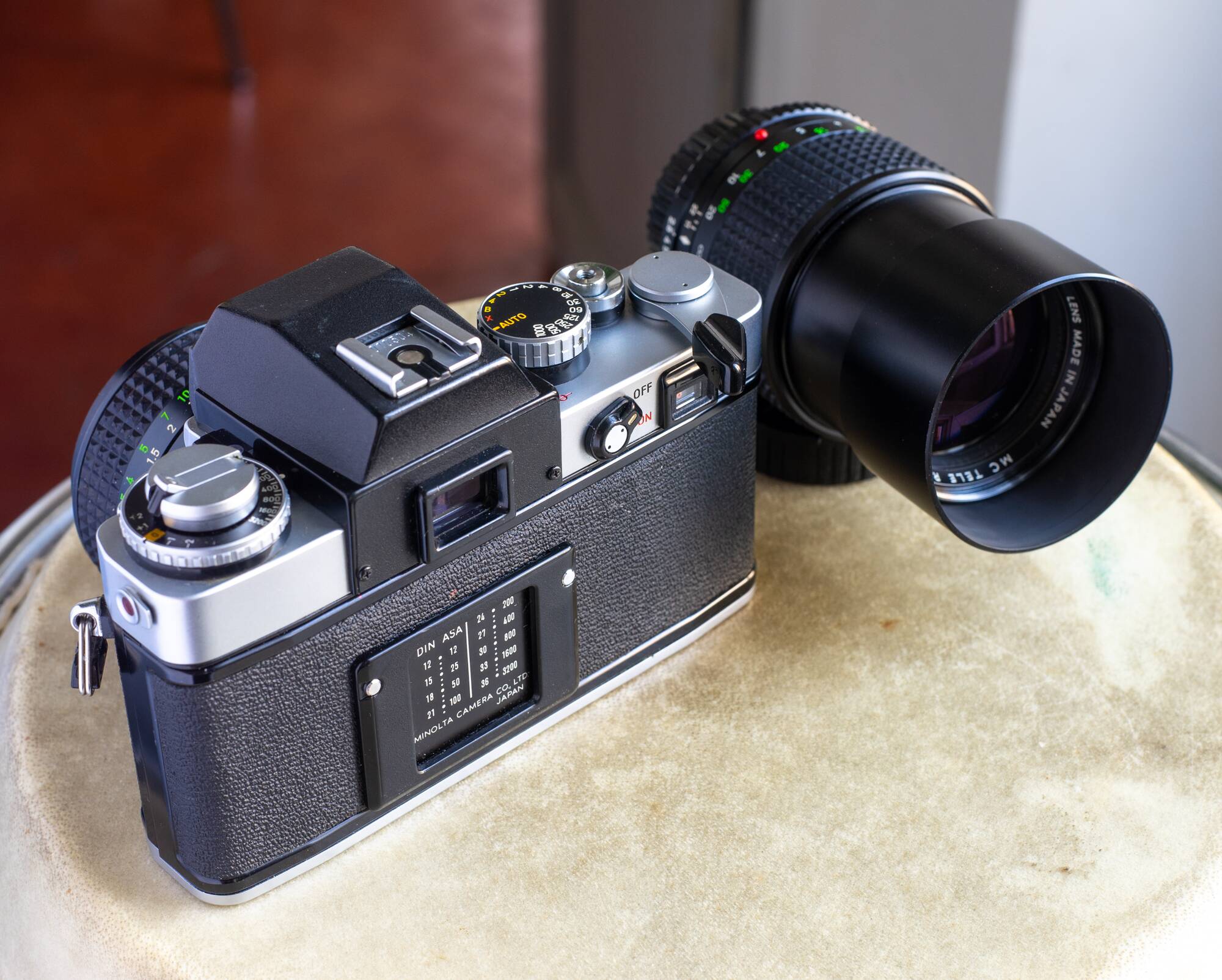 Minolta XE-5 + MC rokkor PG 50mm F1.4 + MC tele rokkor PG 135mm F2.8