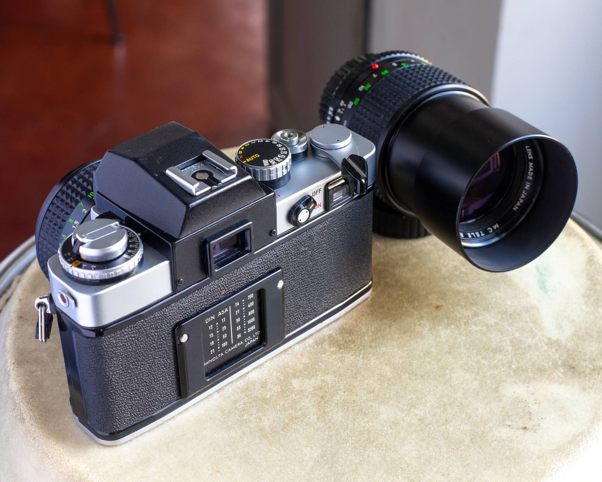 Minolta XE-5 + MC rokkor PG 50mm F1.4 + MC tele rokkor PG 135mm F2.8