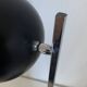 Large vintage 1960s black and wood eyeball design desk lamp - 50 cm