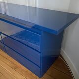Console / chest of drawers David Lange – Deep blue lacquer – 6 drawers – 156 cm – A