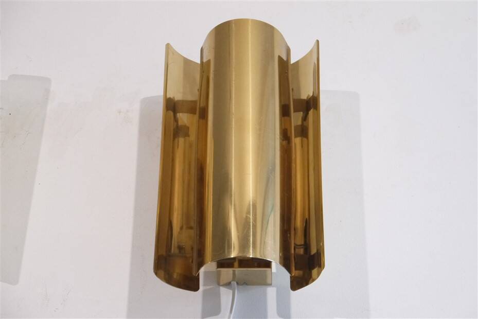 Pair of brass wall lights from Falkenberg 1970