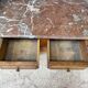 Ancienne console de toilette en merisier avec marbre