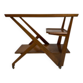 Mid-Century Italian Wooden Bar Cart by Charlotte Perriand, 1950s