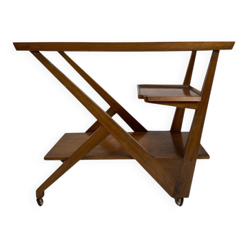 Mid-Century Italian Wooden Bar Cart by Charlotte Perriand, 1950s