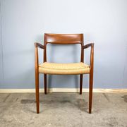 Danish armchair by Niels Otto Møller, teak and paper cord, 1960s