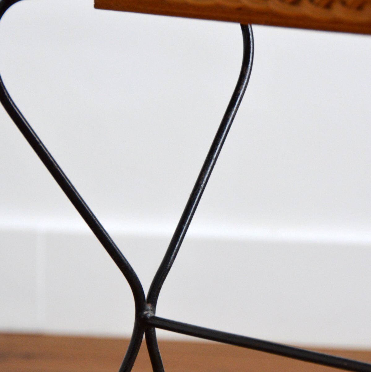 Rattan and metal plant holder 1960s