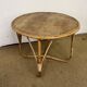 Small round vintage rattan table