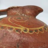 Vase, pichet ancien en terre cuite vernissée, Toscane Italie XVIIème siècle