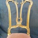 Pair of old canne chairs in gilded wood