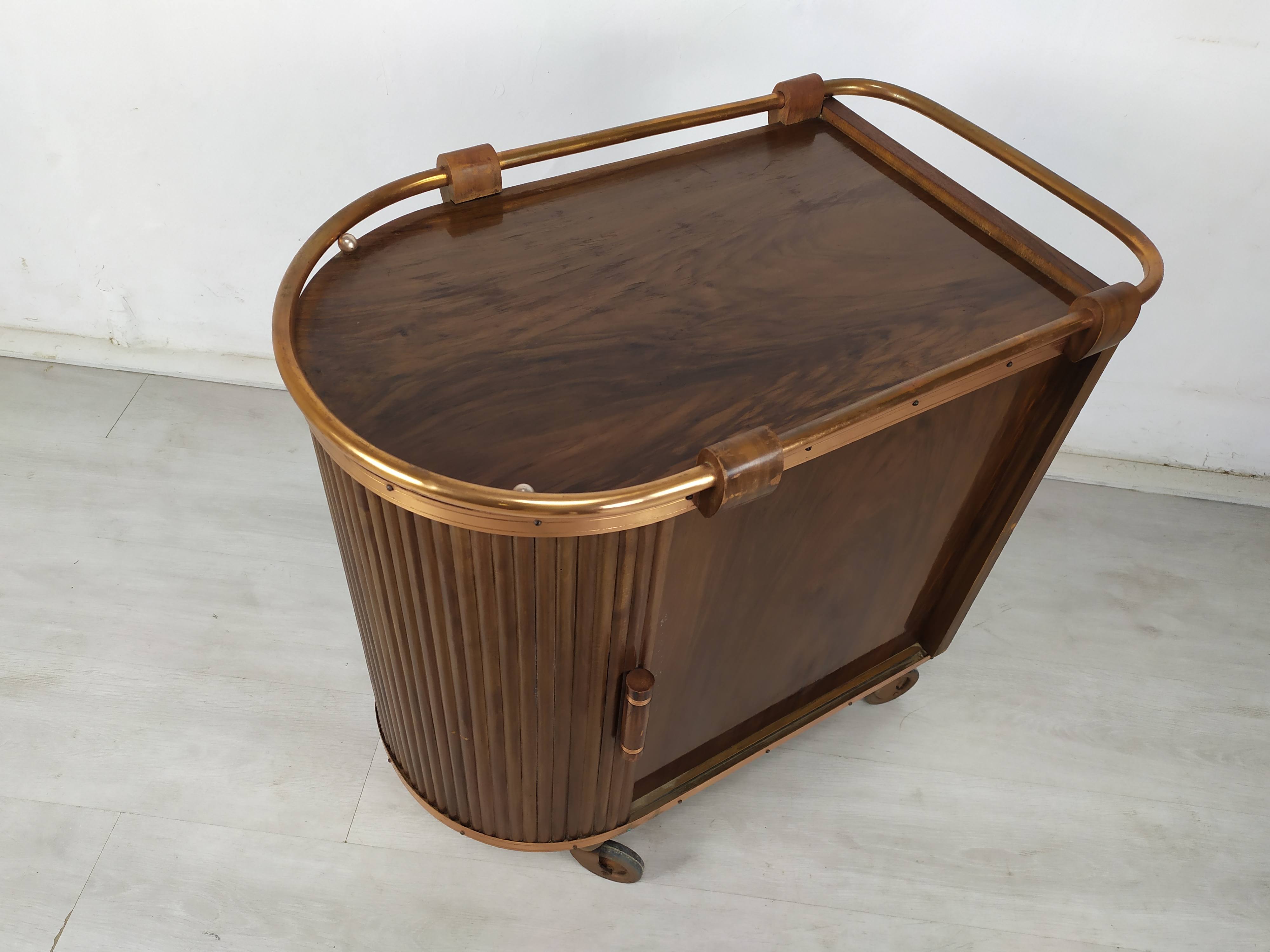 Rolling service art deco bar