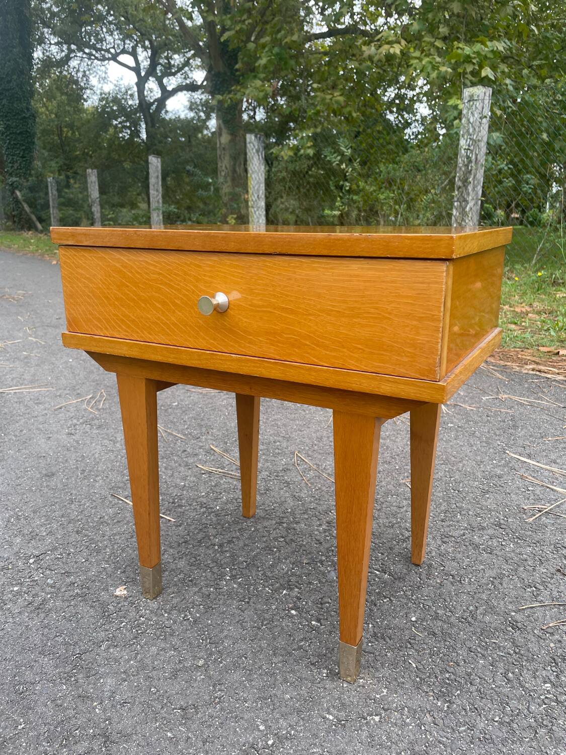Bedside table with compass feet, 1960s