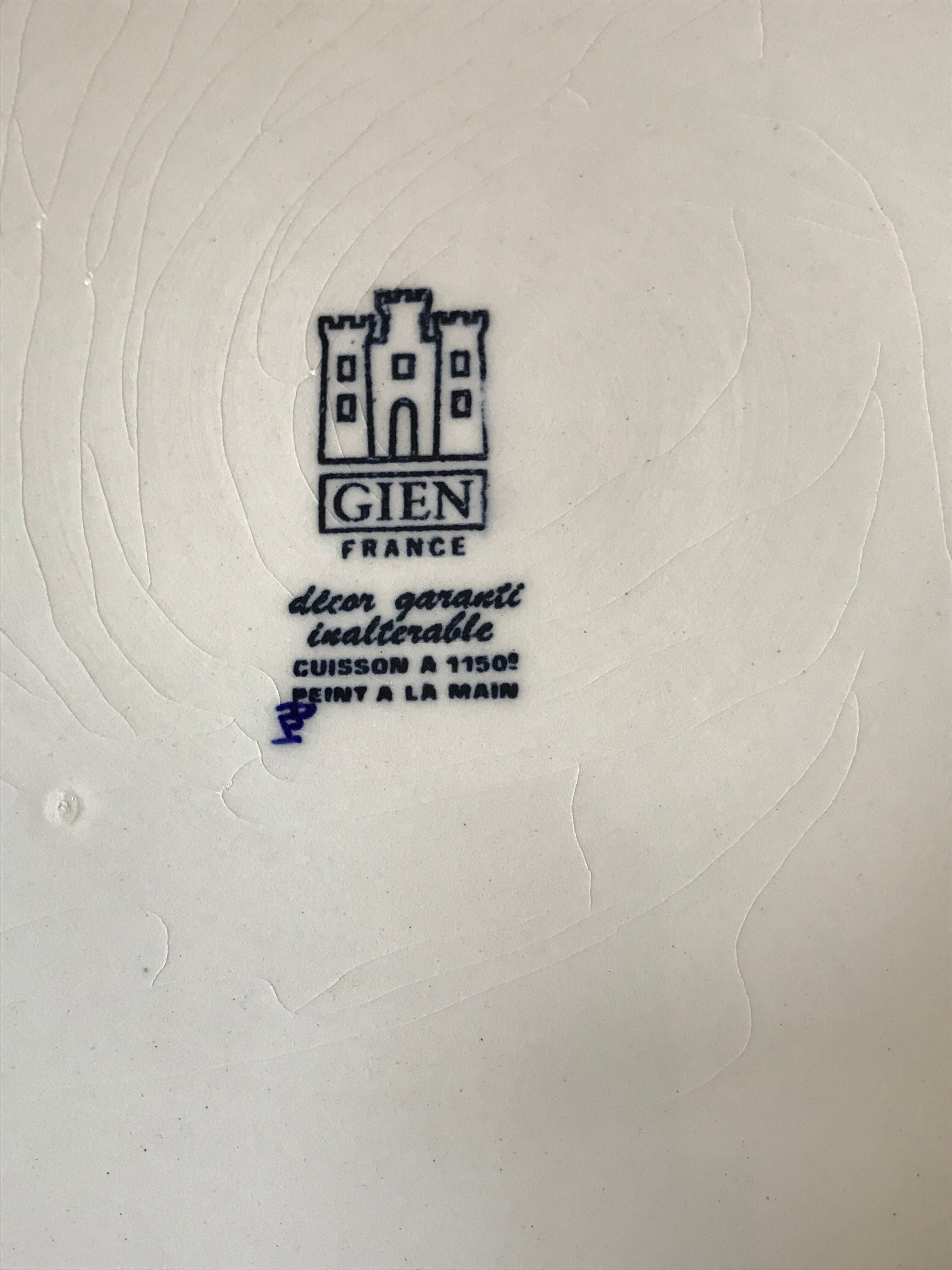 Gien earthenware underside