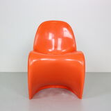 Orange Original Panton S Chairs by Verner Panton for Herman Miller, 1968