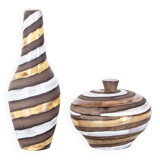 Atterberg spiral model 1960 sweden bowl set with lid and vase