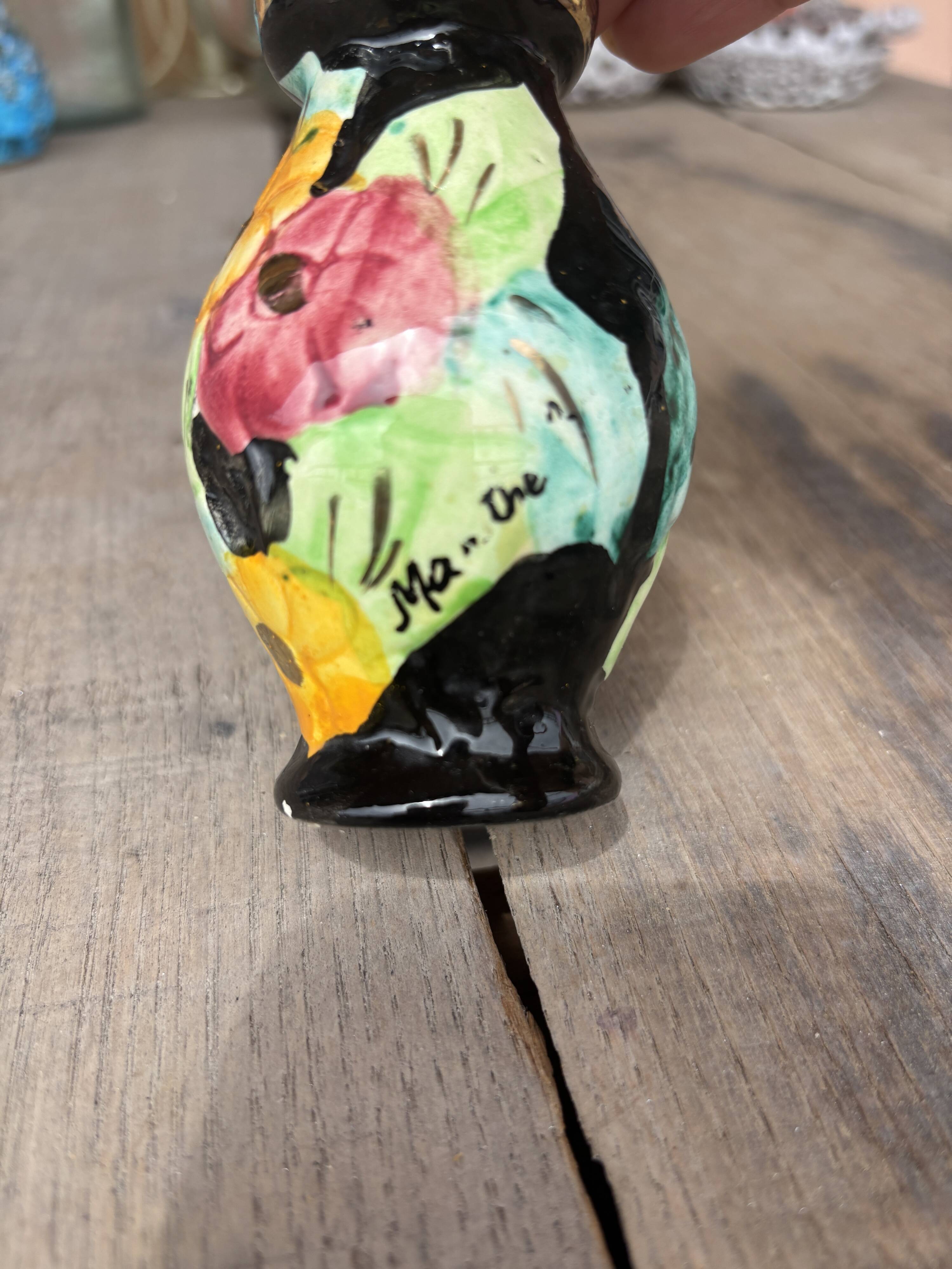 Small Vallauris vase – hand-painted artisan ceramic