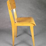Chaise tout bois enfant pieds compas siglée 118