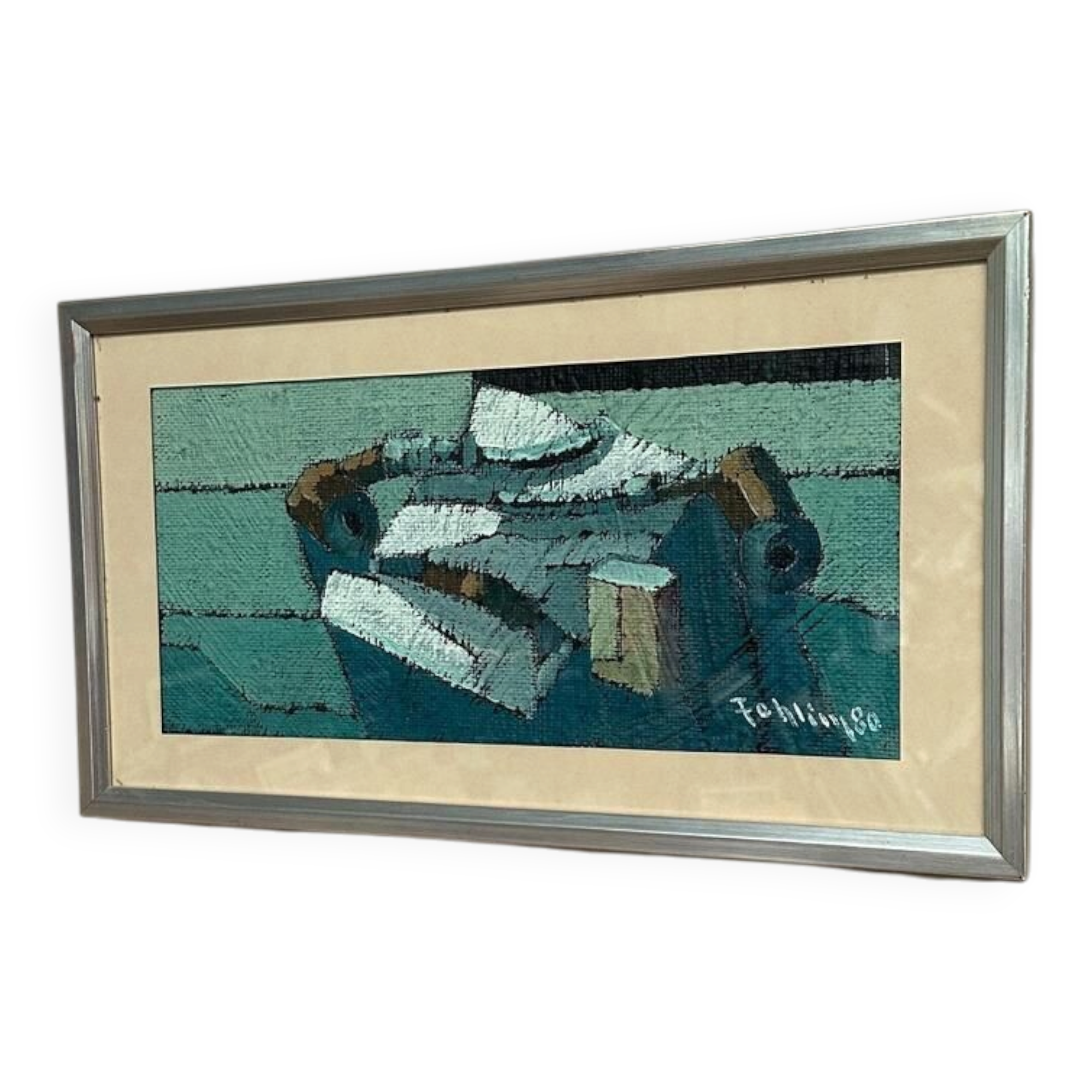 Original Swedish Oil On Panel – “Behind The Glass” By Gunnar Fohlin – Signed – Vintage & Framed – 53 × 30 Cm (20.9" × 11.8")