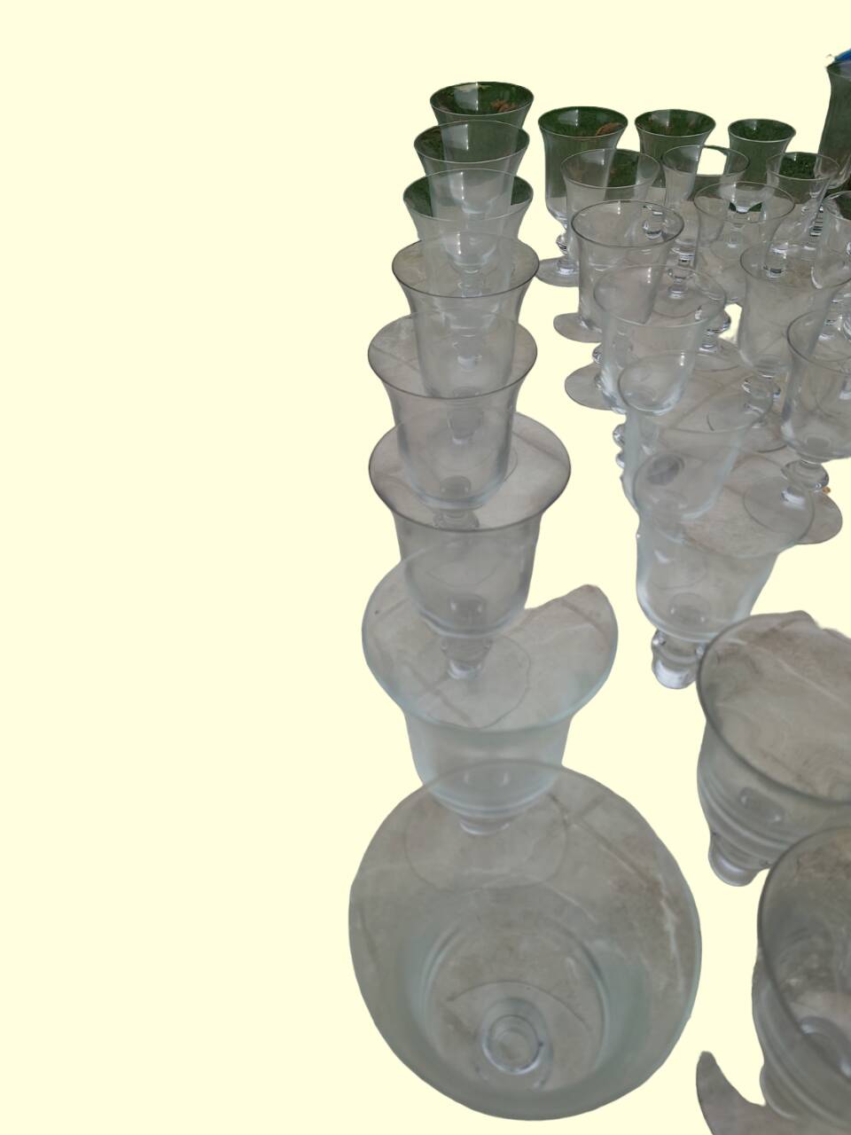 Set of 40 La Rochère Amitier crystal glasses from the 19th century + 8 replacements
