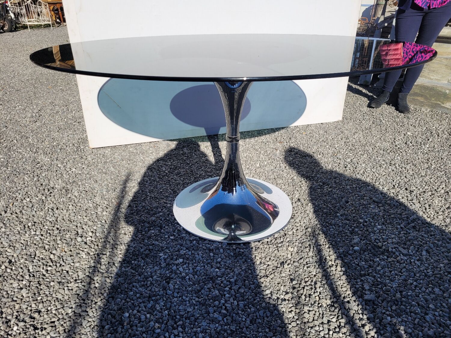 Tulip foot table by Gastone Rinaldi from the 70s