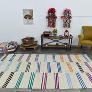 Tapis de chanvre vintage texturé neutre, 168x304cm