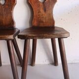 Pair of antique Alsatian wooden chairs