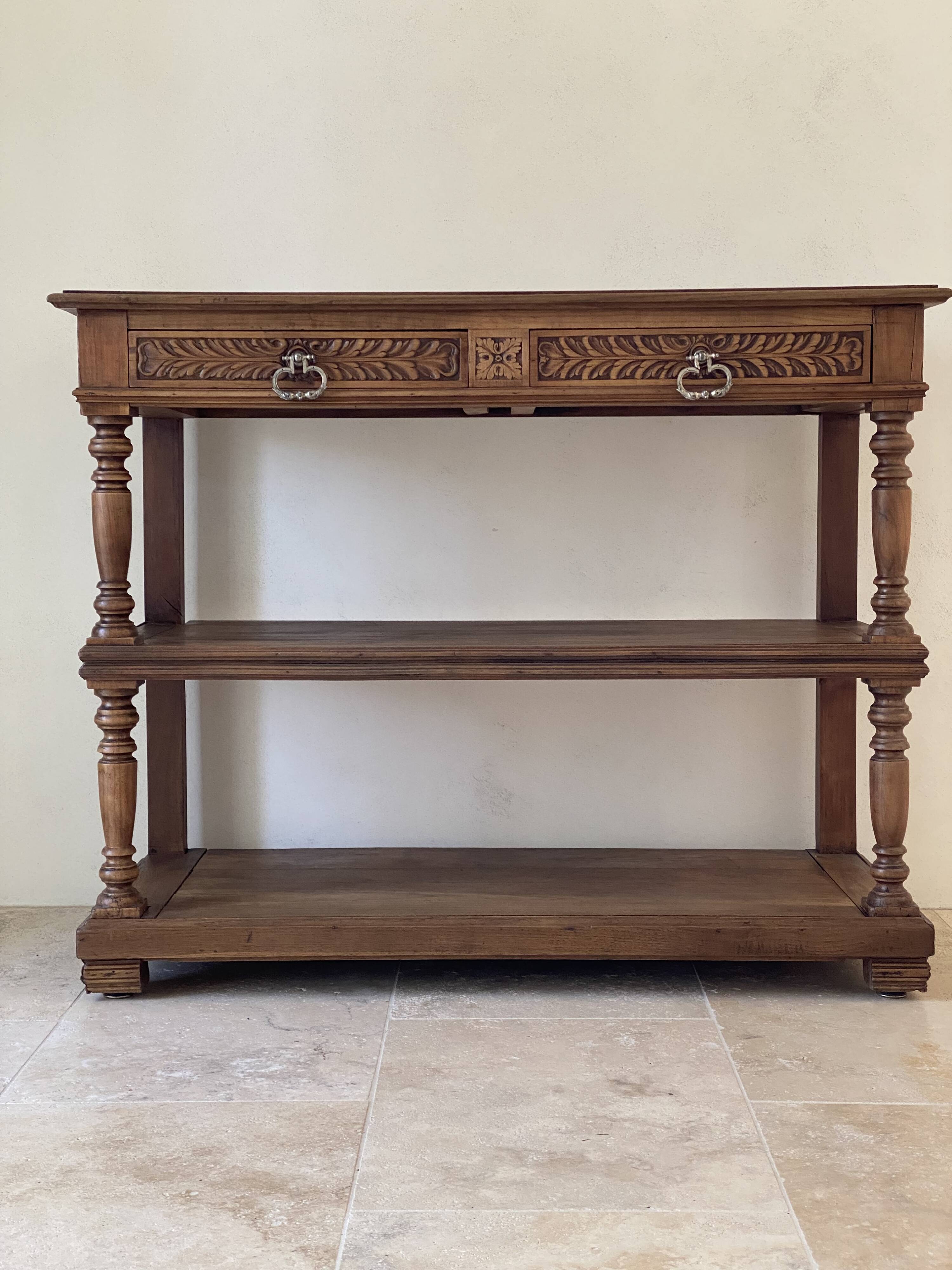 Console en chêne massif style Henri II