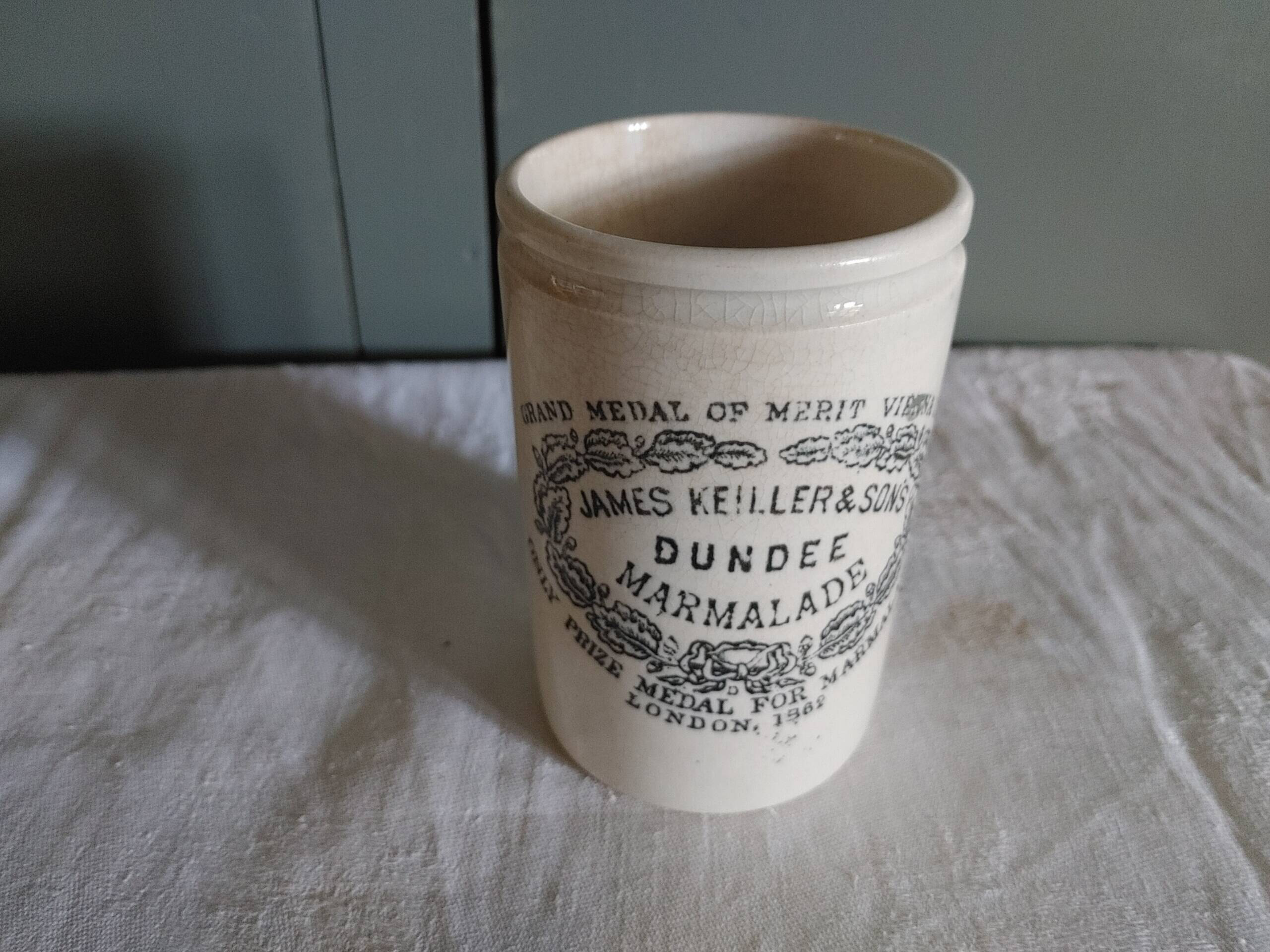 Old ceramic jam jar james keiller & sons dundee
