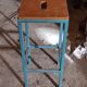 Blue metal workshop stool and industrial wood height 66 cm