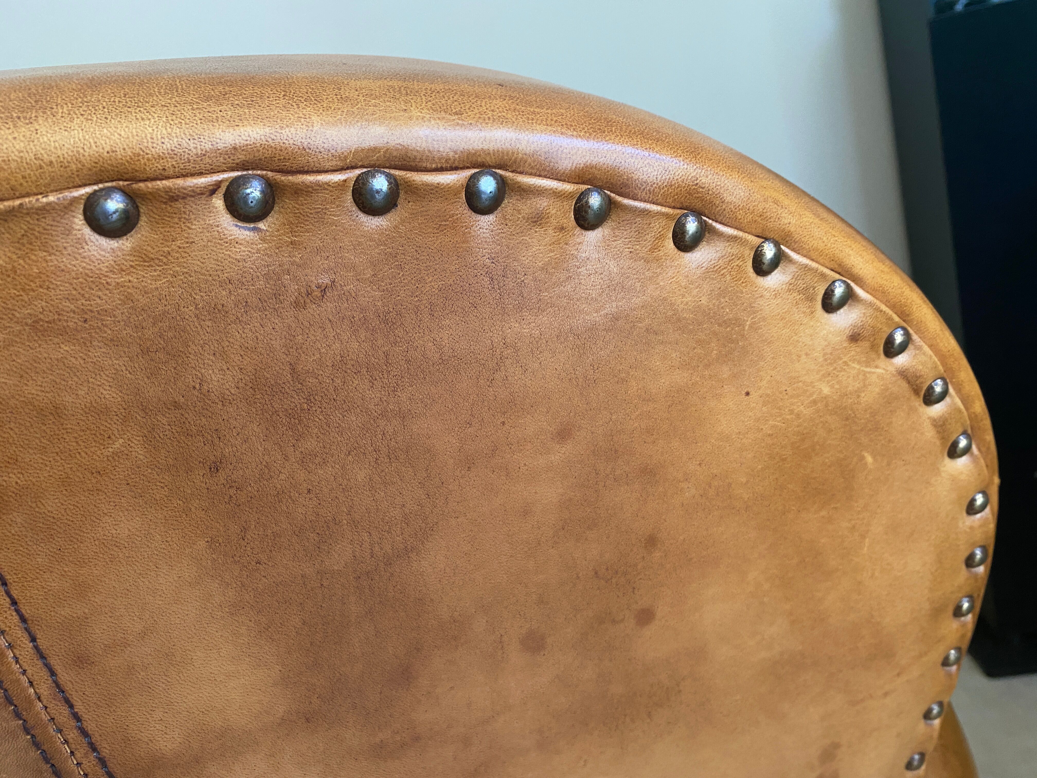 Leather club armchair