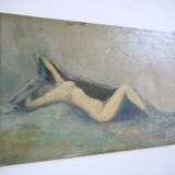 Nude painting elongated naïve art