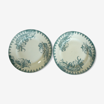 Lot de 2 assiettes plates terre de fer, modèle Iris