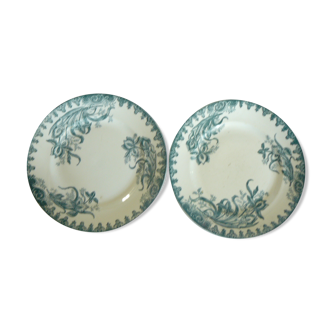 Lot de 2 assiettes plates terre de fer, modèle Iris