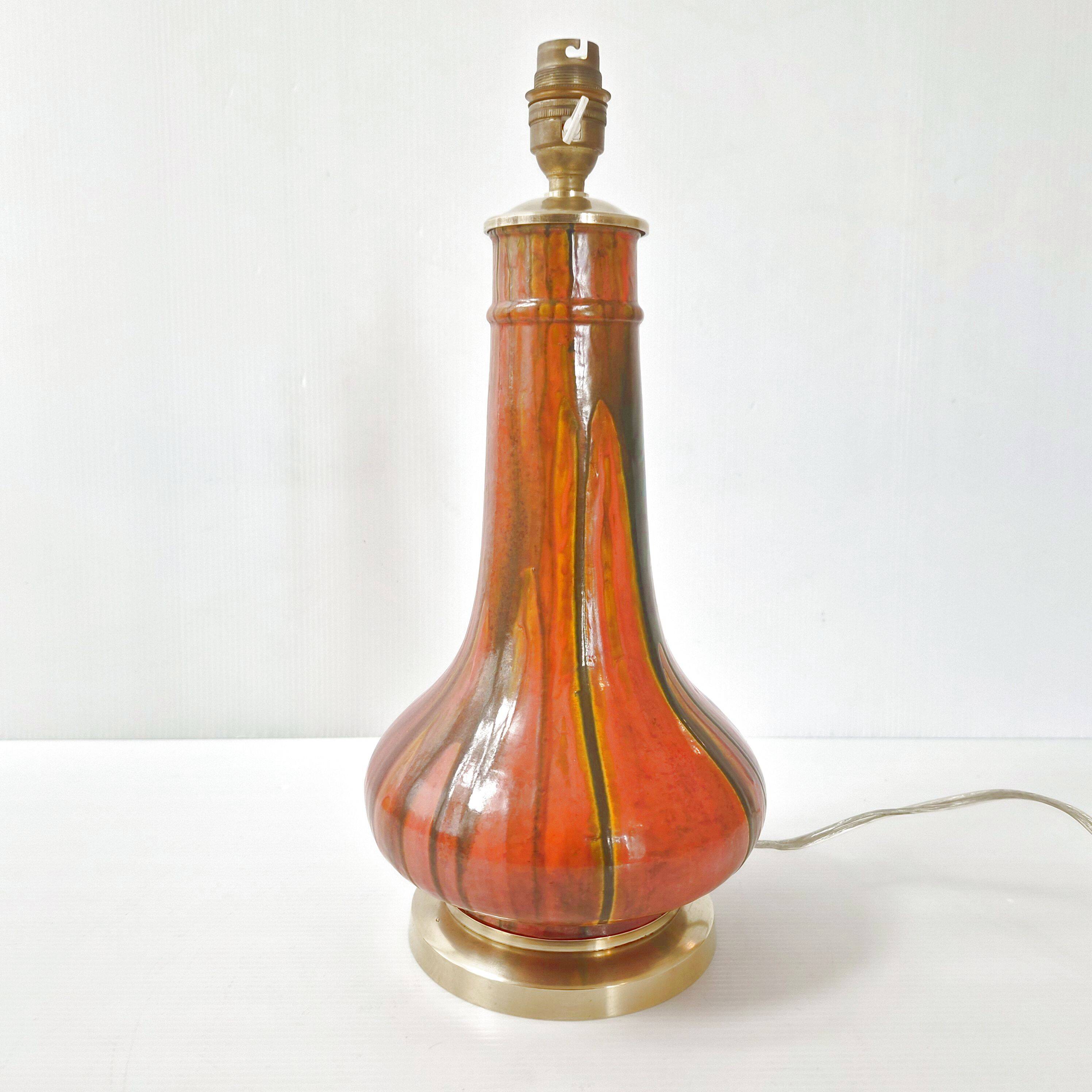 Art Deco lamp in flamed stoneware 1920