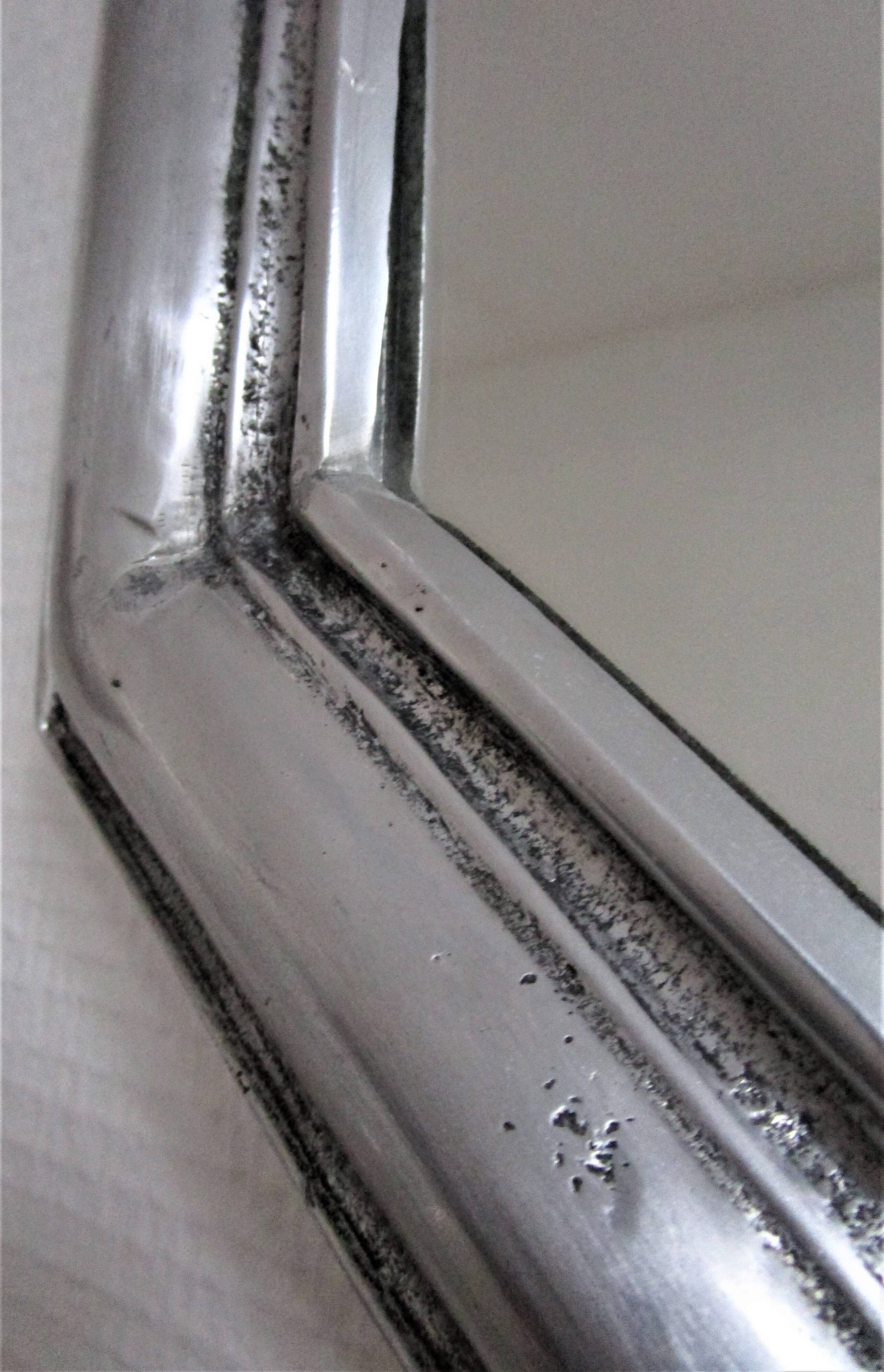 Octagonal metal mirror 70s design 48cmx55cm