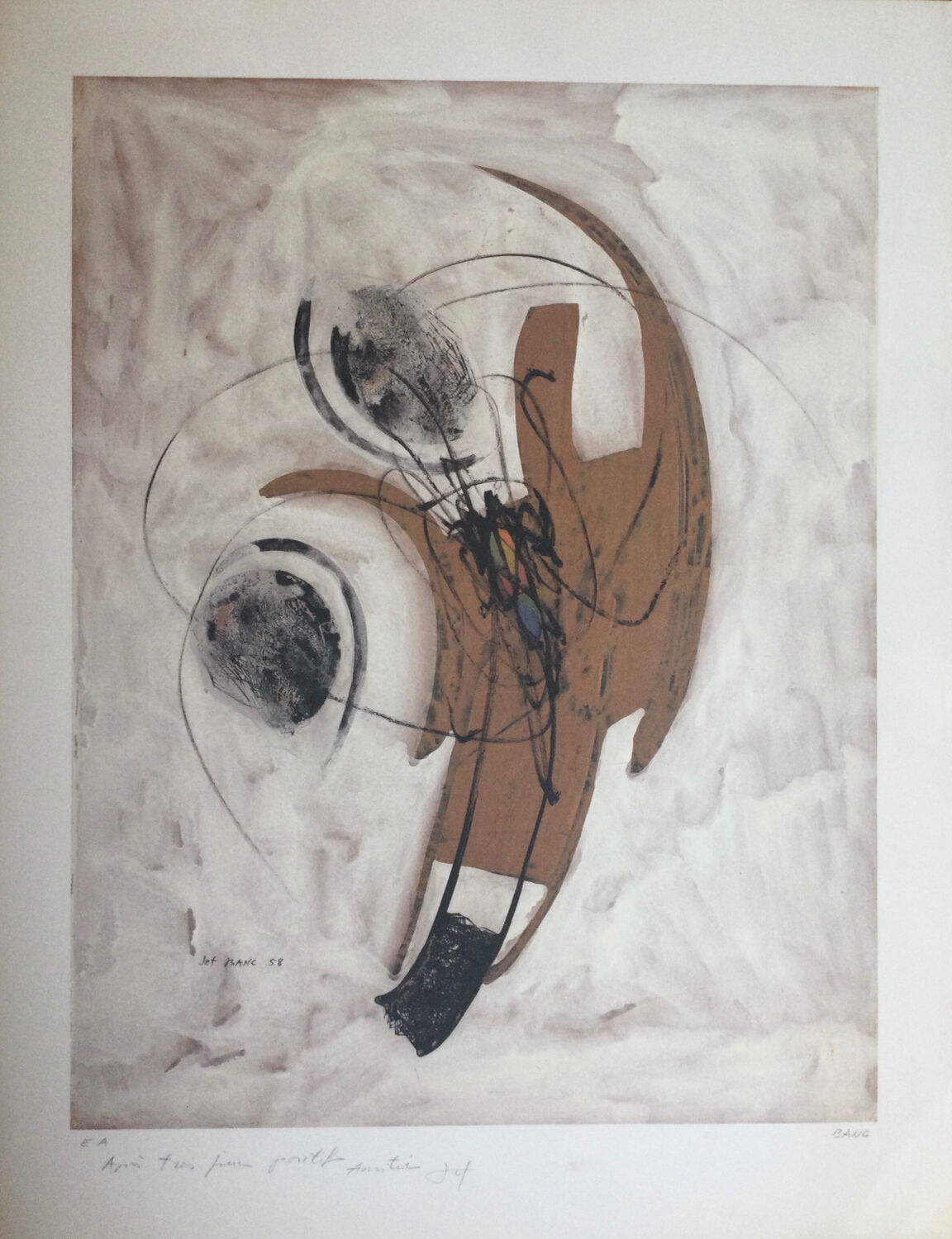 Lithograph by Josef BANC, composition 1957