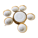 Fine porcelain Limoges enamel Viezon A.B 6 cups and under cups