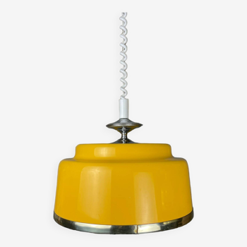 Lampe de cuisine rétractable en métal jaune moderne du milieu du siècle