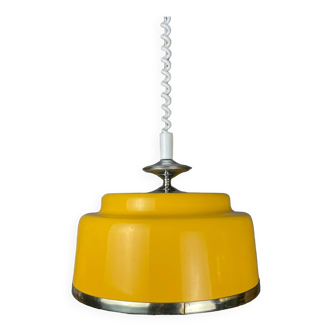 MidCentury Modern yellow metal pull down kitcen lamp