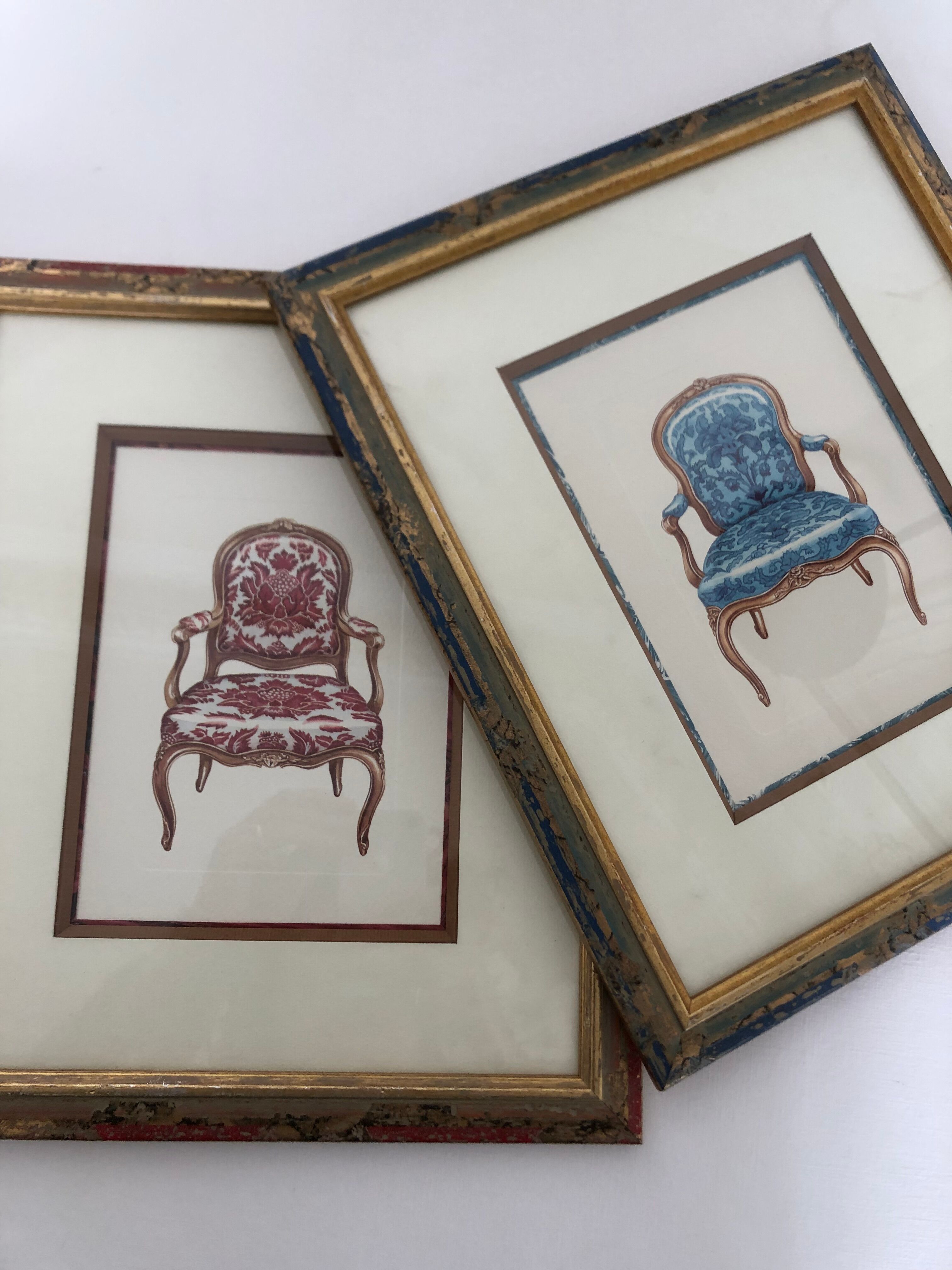 Pair of frames, tapestry