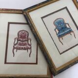Pair of frames, tapestry