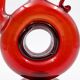 Vintage red blown glass carafe "Anneau"